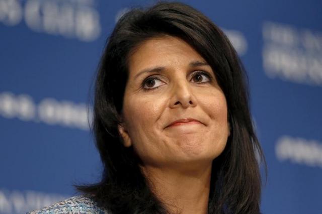 File photo of South Carolina Governor Nikki Haley speaking at the National Press Club in Washington