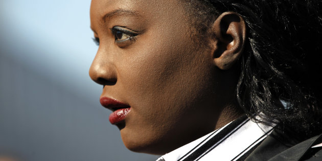 French Sports Junior Minister Rama Yade attends the inauguration of a gymnasium in Charenton-le-Pont