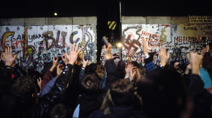 The Berlin Wall opening in Berlin, Germany on November, 1989-
