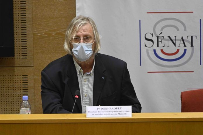 Didier Raoult Attends A Hearing By The Senat's Covid-19 Inquiry Commission