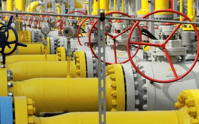 FILE PHOTO: Valves and pipelines are pictured at the Gaz-System gas distribution station in Gustorzyn, central Poland